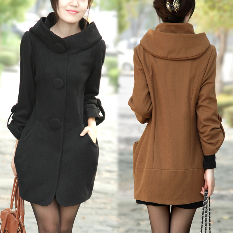 2012 women's single breasted trench slim plus size outerwear medium-long overcoat female