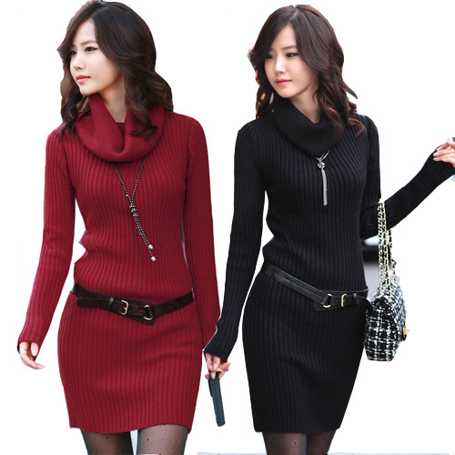 2012 women's skin tight thermal pullover long design basic sweater basic shirt female m-7