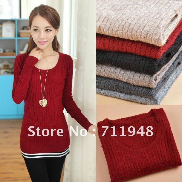 2012  Women's Slim long sleeve V neck sweaterfree shipping