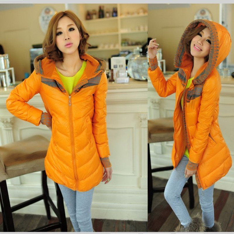 2012 women's slim medium-long down wadded jacket with a hood cotton-padded jacket thickening cotton-padded jacket plus size