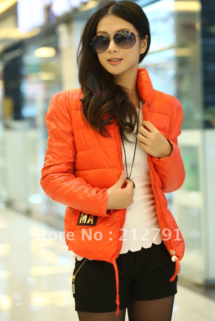 2012 women's slim short design stand collar down coat wadded jacket down jacket snow wear
