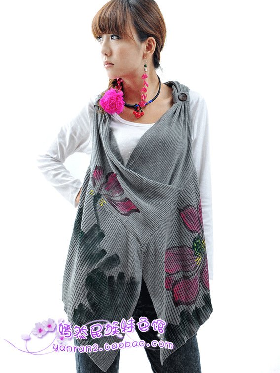 2012 women's spring national trend chinese style all-match thermal cotton thread chinese style knitted sweater