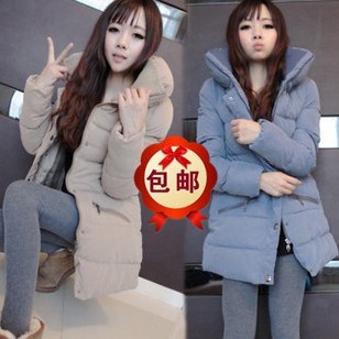 2012 women's super-elevation medium-long cotton-padded jacket