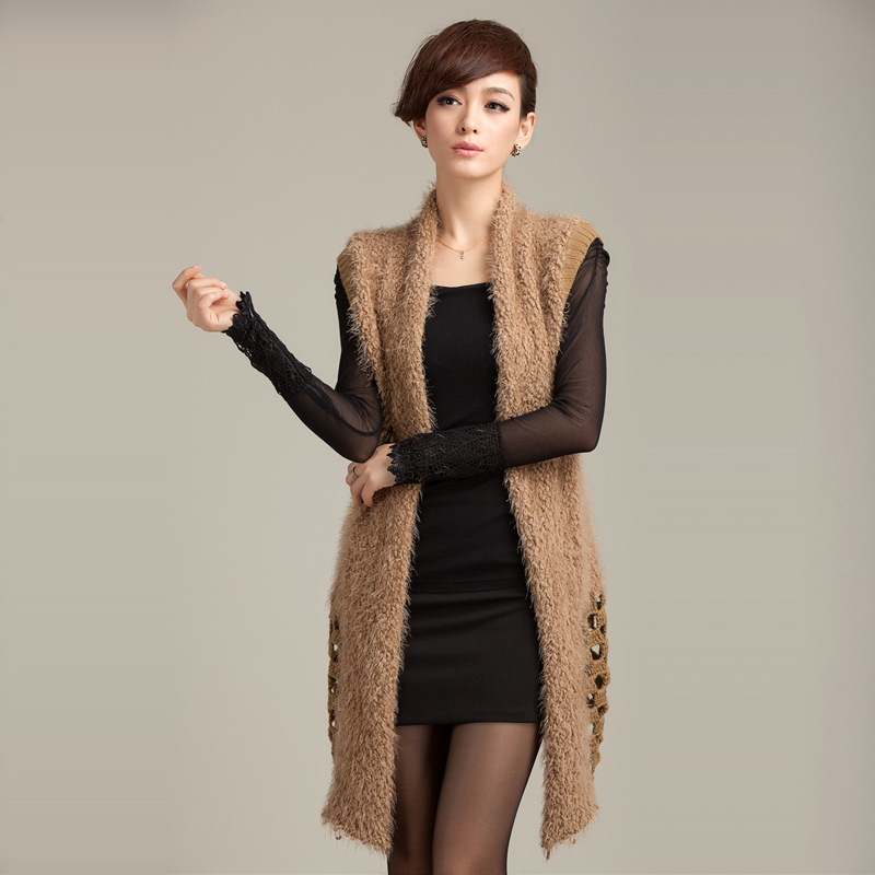 2012 women's sweater cardigan medium-long cape loose plus size sweater outerwear female