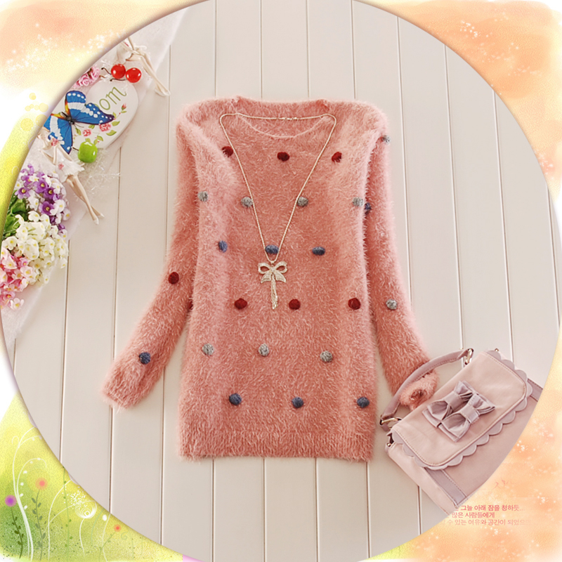 2012 women's sweater yarn sphere pullover low collar basic sweater