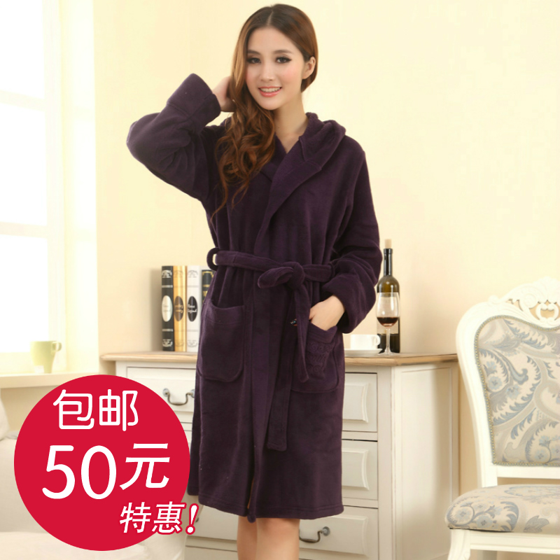 2012 women's thickening coral fleece sleepwear bathrobes women's autumn and winter fashion