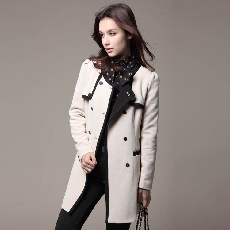 2012 women's trench female outerwear autumn and winter medium-long double breasted trench outerwear 2988