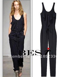 2012 Women's waist slimming jumpsuits pants hot piece of thin suspenders Large bib pants pants