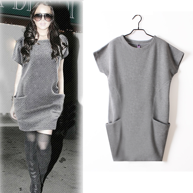 2012 women's winter one-piece dress new arrival fashion loose winter one-piece dress