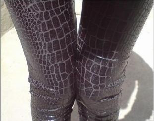 2012 Women serpentine pattern faux leather pants tiger faux leather pants 9 legging