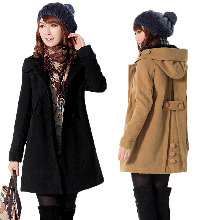 2012 wool coat thickening wadded jacket casual outerwear autumn and winter trench female costume EMS/DHL free shipping