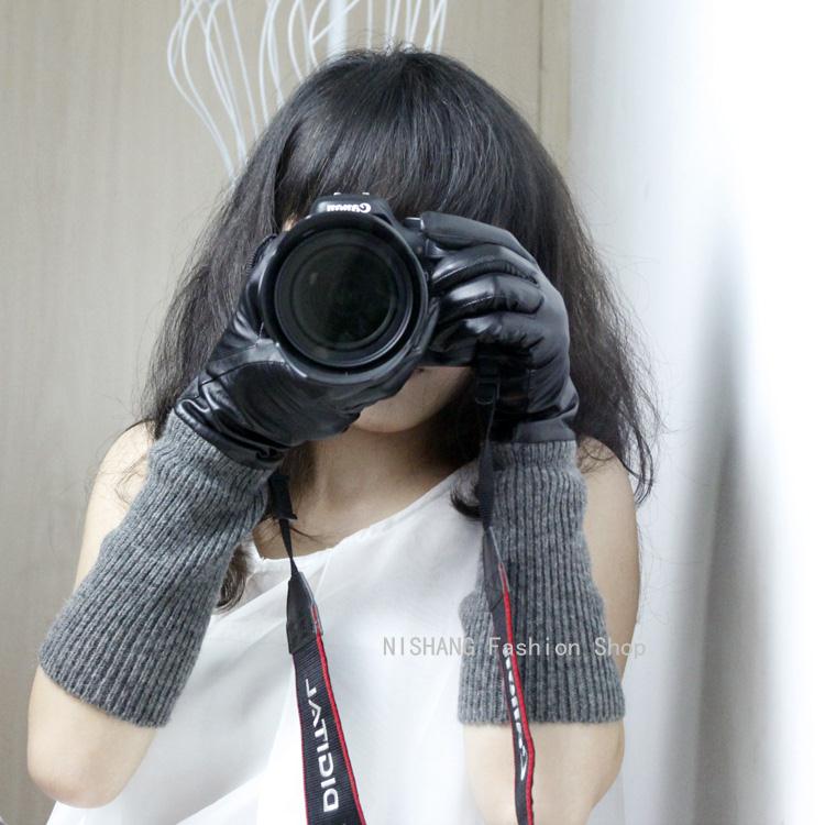 2012 wool line women's suede genuine leather gloves women's fashion gloves genuine leather gloves yarn 2101