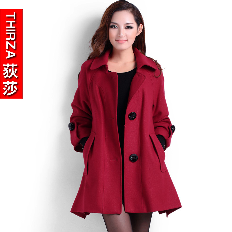 2012 wool plus size fashion trench wool coat outerwear slim Women clothng