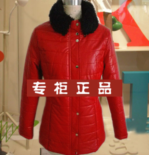 2012 y12c065 fur collar leather jacket cotton-padded
