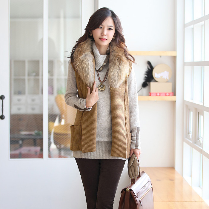 2012 yarn vest personalized all-match sweater shirt large lapel solid color sweater outerwear
