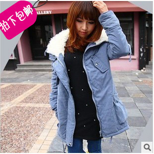 2012 YISHION autumn and winter outerwear women outerwear wadded jacket cashmere overcoat,Free delivery