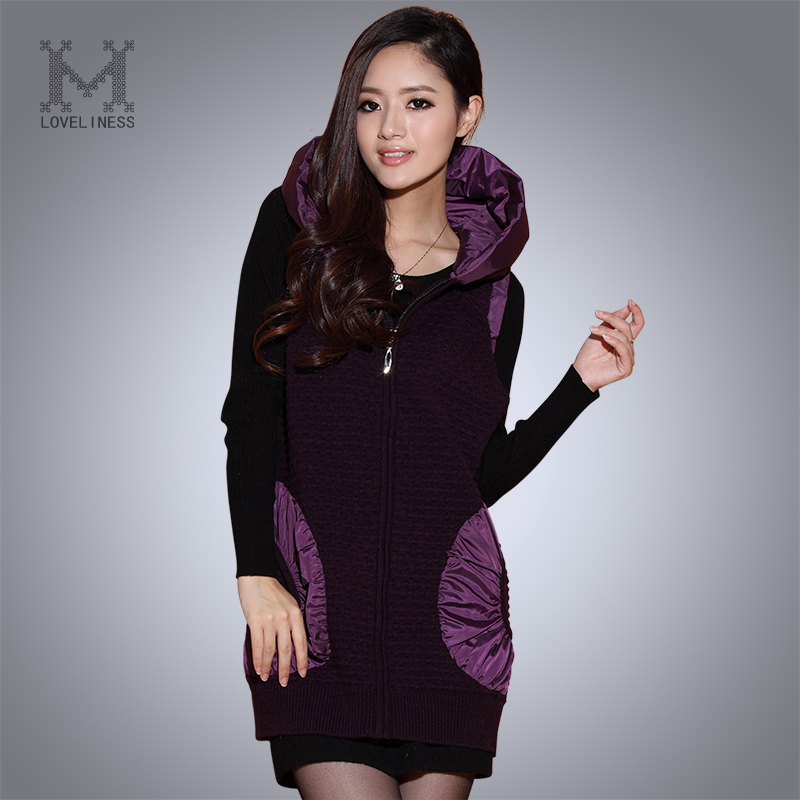 2012 zipper-up solid color princess solid color sleeveless space sheep sweater vest outerwear sweater