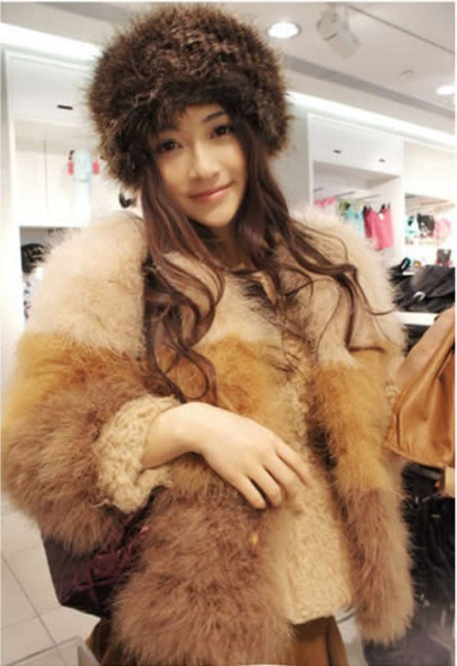 20120 ostracods wool short design outerwear fur coat turkey wool gradient color