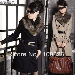 2012Free Shipping+Wholesale Long-sleeved Cotton Winter Coats With Belt