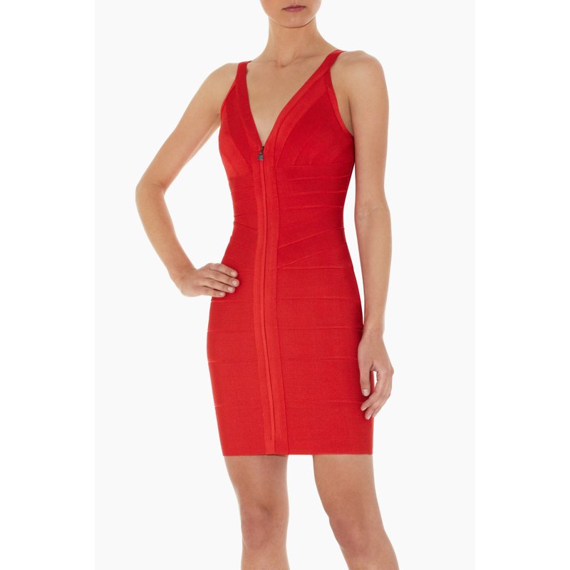 2012HL red new style evening dress spaghetti strap dress zip-front fashion women's skirtes V-neck backless bandage wedding dress