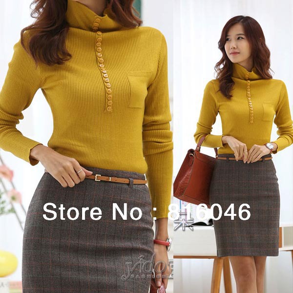 2012Hot!New arrival autumn&winter fashion sexy women rabbit fur hair sweater turtleneck clothing slim thickening knitwear
