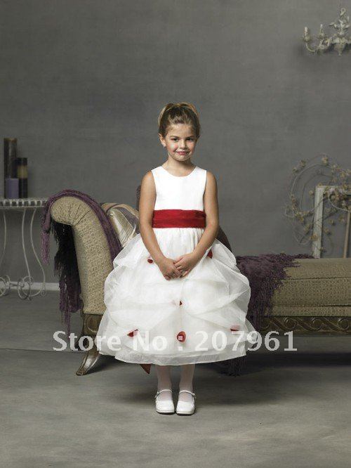 2012off-shoulder princess flower girl dress Custom-made FF555