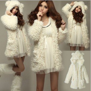 2012Thick Winter women Korea cute bear ear lamb cashmere coat in winter/Clothes Women/ladies clothes, lady coat, fasion overcoat