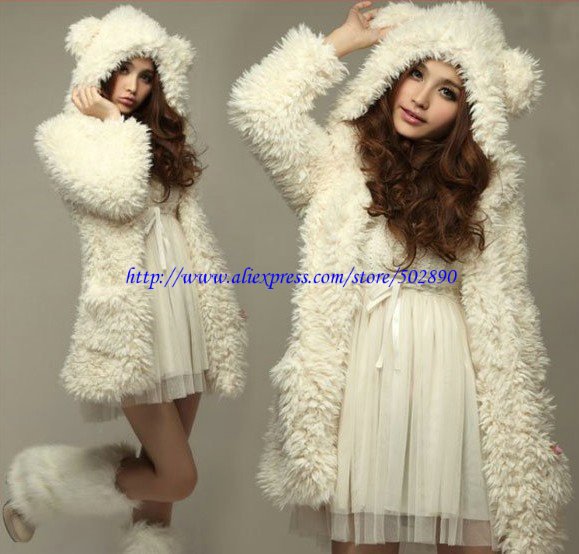 2012Thick Winter women Korea cute bear ear lamb cashmere coat in winter/Clothes Women/ladies clothes, lady coat, fasion overcoat