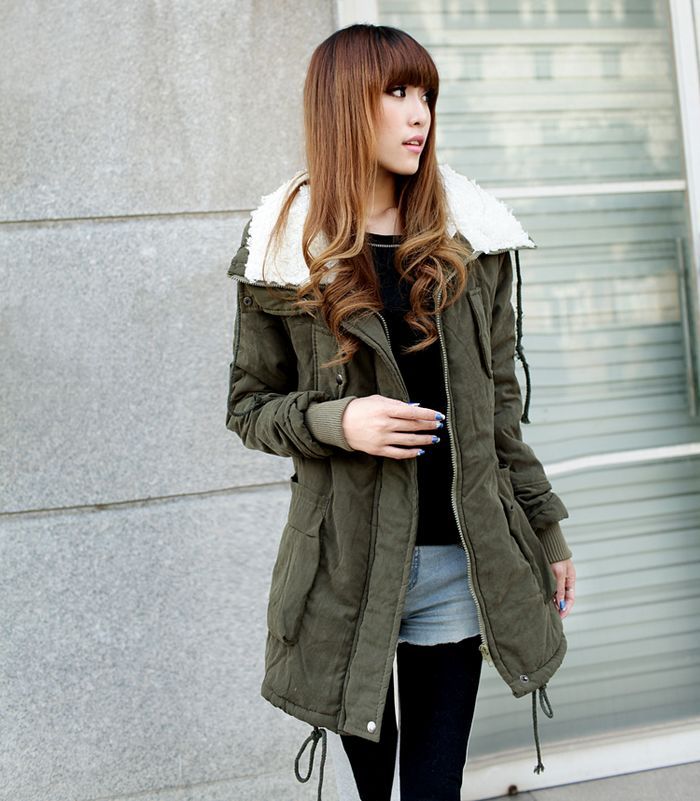 2012w28n berber fleece large lapel slim casual medium-long wadded jacket cotton-padded jacket outerwear