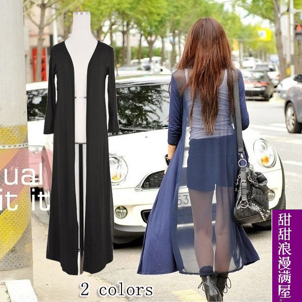 2013 134430 casual all-match the queen patchwork long design cardigan thin outerwear sun protection clothing