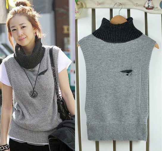 2013 2012 winter female series ! thermal turtleneck vest