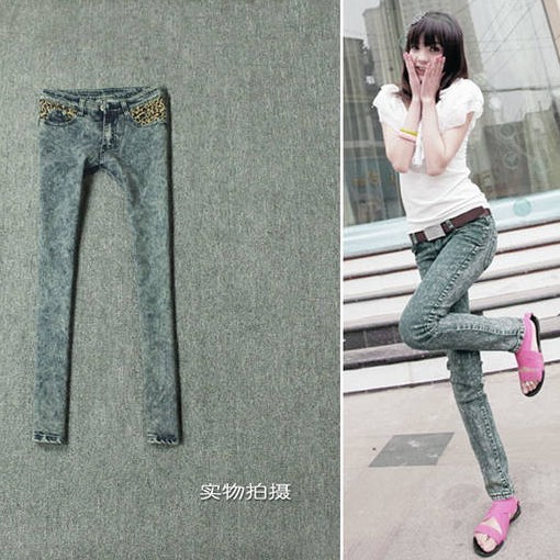 2013 47228 light blue legs butt-lifting slim denim trousers skinny pants pencil pants