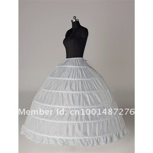 2013 6-HOOP White Petticoat Wedding Gown Crinoline Skirt Slip Exquisite Bridal Gowns Wedding Dresses Cheap Petticoat