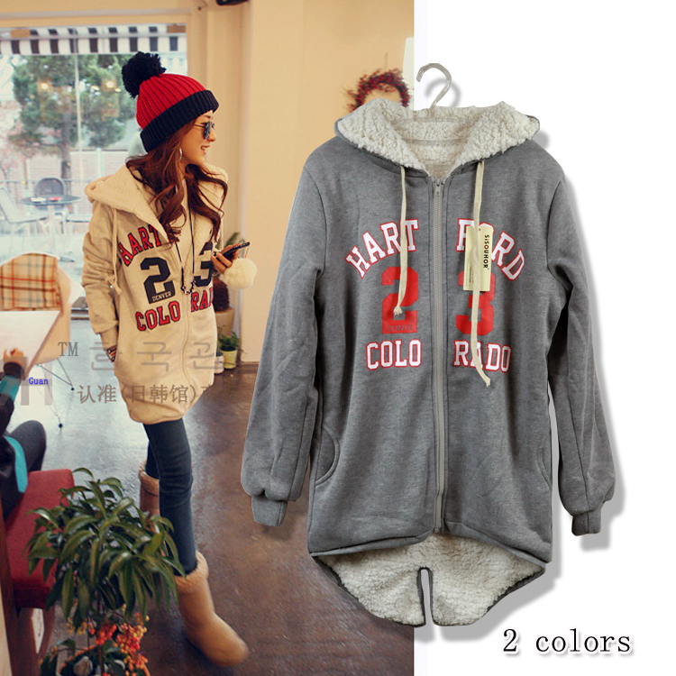 2013 autumn and winter 8855 dovetail full berber fleece thermal hooded wadded jacket cotton-padded jacket outerwear high quality