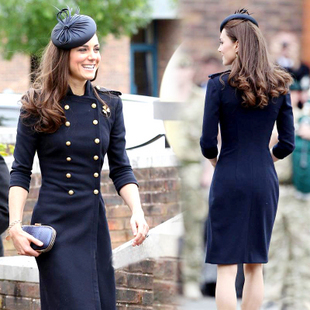 2013 autumn and winter army uniforms women Kate princess the same british style double breasted Military uniform trench coat