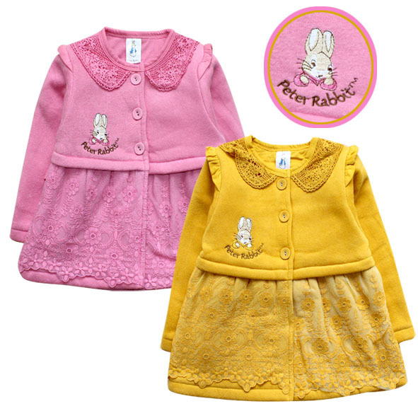 2013 autumn and winter child LES ENPHANTS double layer 100% thickening cotton trench female child outerwear