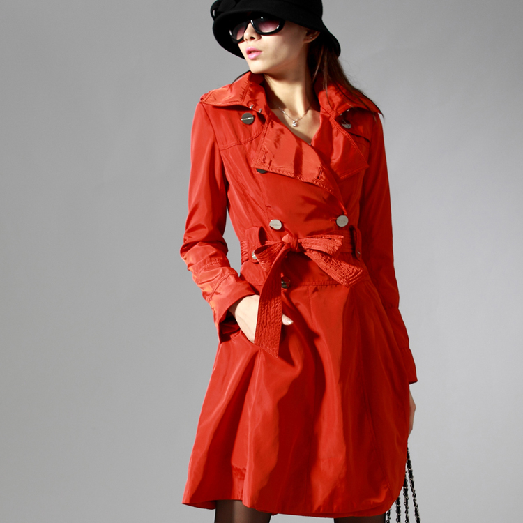 2013 autumn and winter female double breasted trench skirt fashion outerwear slim