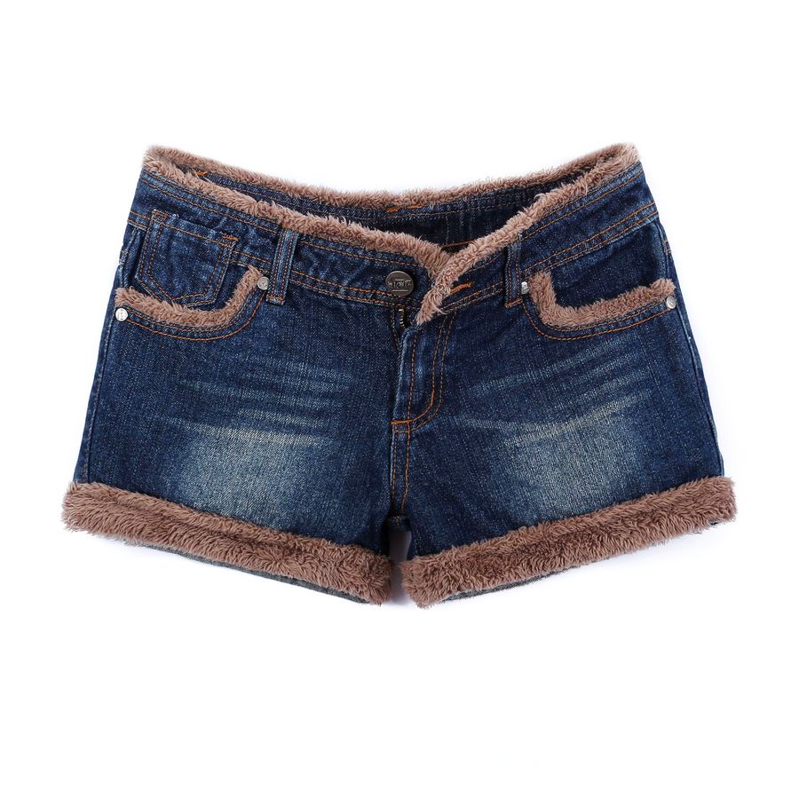 2013 autumn and winter jeans berber fleece denim shorts plus size loose boot cut jeans female