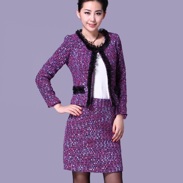2013 autumn and winter lace decoration quality skirt ol professional set formal women's skirt fashion