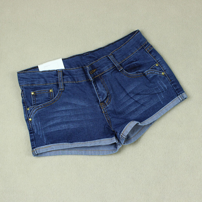 2013 autumn and winter loose roll-up women's hem denim shorts female summer women shorts hot
