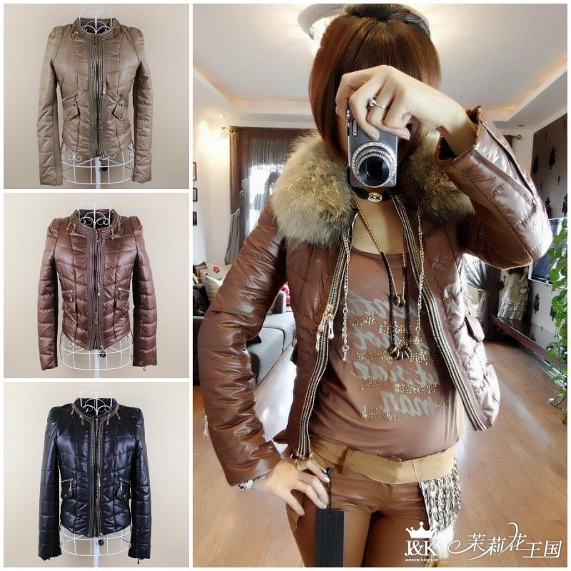 2013 autumn and winter new arrival women's short jacket slim cotton-padded jacket o-neck long-sleeve women's wadded jacket