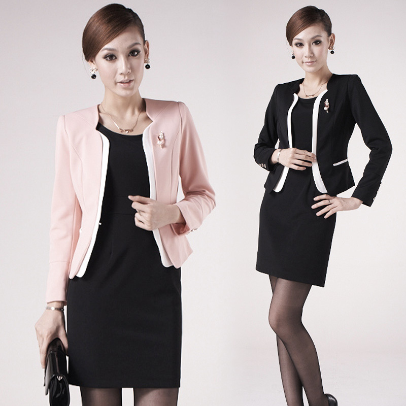 2013 autumn and winter professional women's fashion long-sleeve skirt one-piece dress coat formal WOMEN'S WORKWEAR SETS