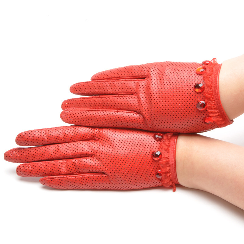 2013 autumn and winter sheepskin genuine leather gloves thermal women's fashion gloves