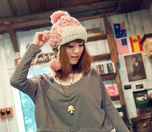 2013 autumn and winter thermal knitted hat knitted fashion female sphere twist cap