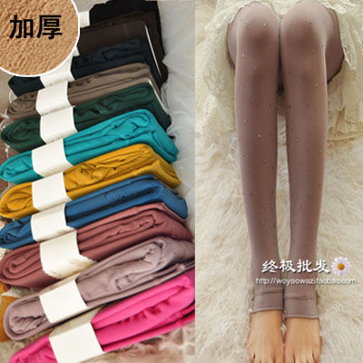 2013 autumn and winter thickening female sparkling diamond warm pants multicolour double layer bamboo legging pantyhose wz424