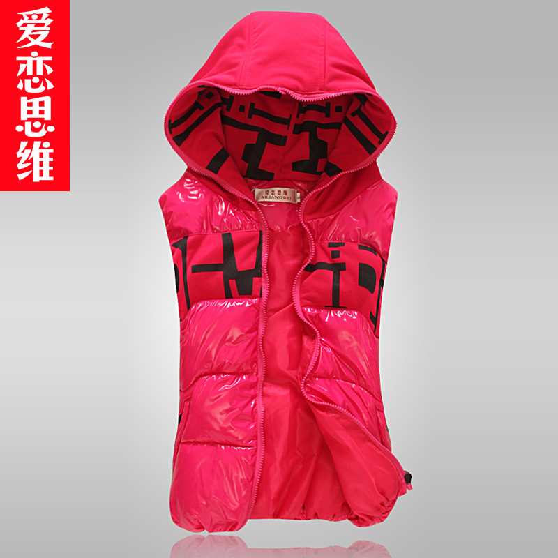 2013 autumn and winter with a hood down cotton vest women vest