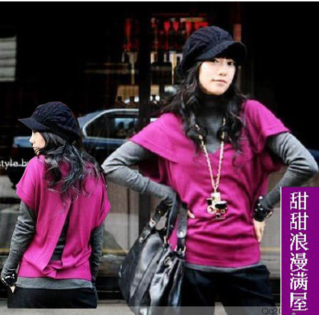 2013 autumn and winter women 03720 casual all-match personality cutout back twinset sweater