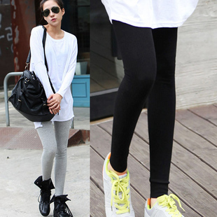 2013 autumn and winter women 100% cotton elastic thin skinny pants stockings legging Free Shipping