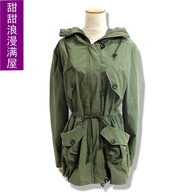 2013 autumn and winter women 43795 casual all-match drawstring waist slim medium-long olive trench outerwear