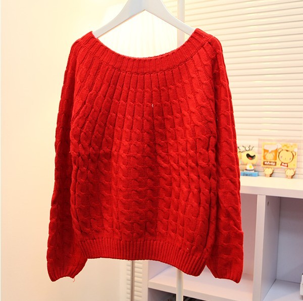 2013 autumn and winter women 446201 twisted sweet all-match o-neck sweater outerwear